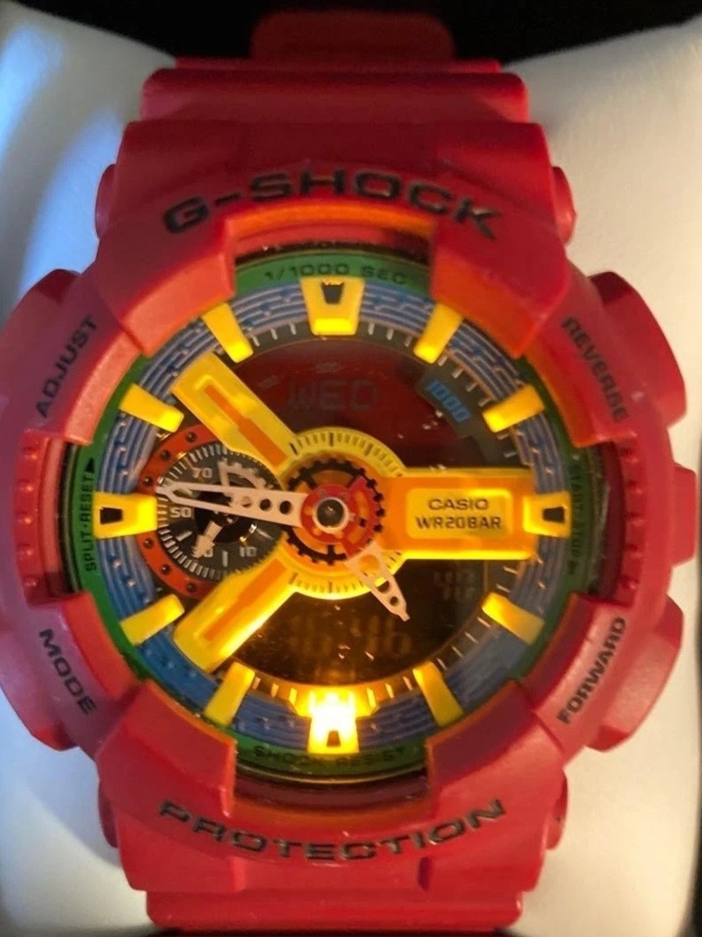 G-Shock GA110FC Crazy Colors Watch Red Yellow Blue-